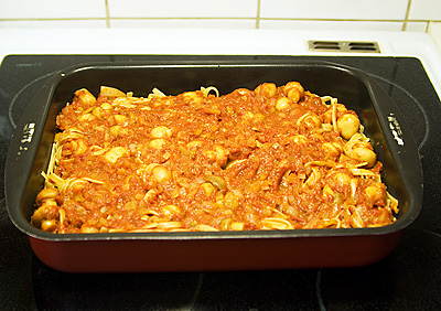 Tomatsås över pastan