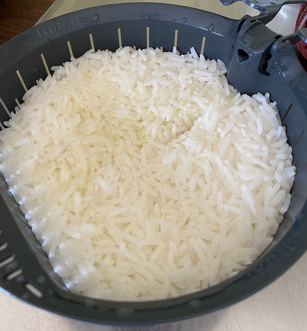 Ångkoka ångkokt ris i thermomix