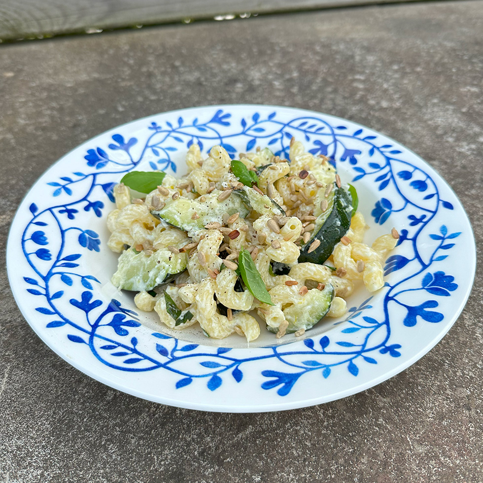 Tiktok fetaostpasta med zucchini